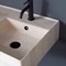 Beige Travertine Design Ceramic Console Sink and Matte Black Stand, 24
